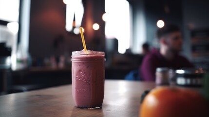 Commercial shot of smoothie on table