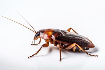 Illustration of a cockroach isolated on a white background. Generative AI