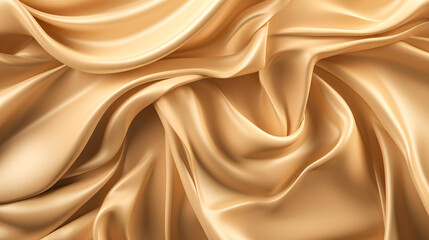 Texture background with golden fabric, generative AI.