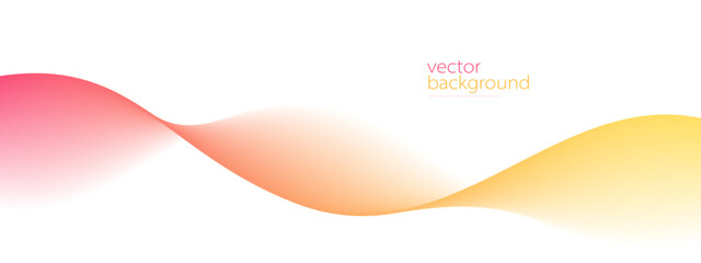 Flowing color curve shape with soft gradient vector abstract background, relaxing and tranquil art, ease and tranquil image.