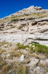 Fototapeta na wymiar Jagged Cliff Faces at Agate Fossil Beds National Monument