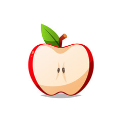 Apple Slice vector, apple flat design art isolated.