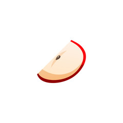 Apple Slice vector, apple flat design art isolated.