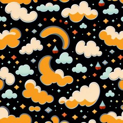 seamless pattern with clouds  ai generative