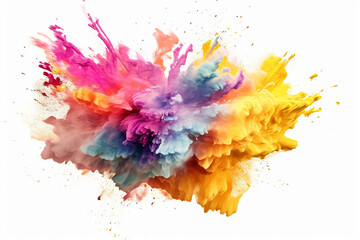 Fototapeta na wymiar colorful powder paint explosion. abstract background. Generative AI