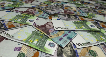 Ukrainian Hryvnia 1000 UAH banknote money 3d illustration