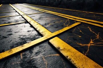 Abstract yellow grey and concrete Generative AI