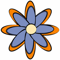 A flower in groovy colors to decorate the holiday.