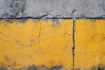 Naklejka premium Abstract architecture grey yellow concrete wall and lines Generative AI
