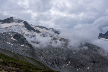 Retreating Glacier in the austria alps in the europe