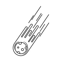 Meteor, comet, asteroid or fireball flat icon for astronomy website and apps © Chinara