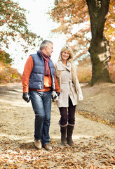 Obraz premium Older couple walking in park