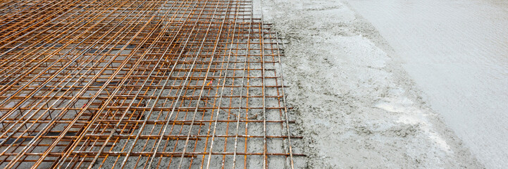 construction site of flooring a new built house