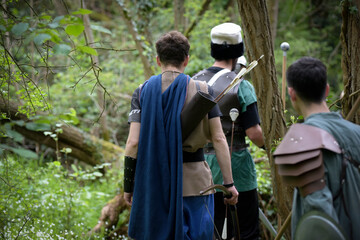 view of a medieval role-playing game in the forest
