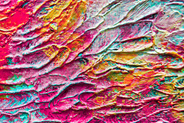 Colorful abstract oil painting art background. Texture of canvas and oil.