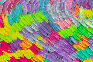 Colorful abstract oil painting art background. Texture of canvas and oil.