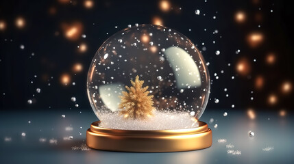 Fototapeta na wymiar Christmas glass ball with a Christmas tree inside, generative AI.