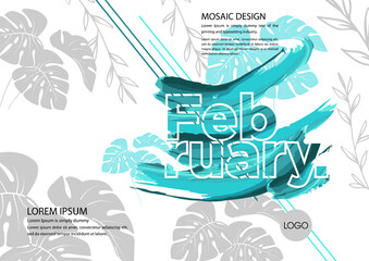 design abstrak cover calendar, 12 months templates fullcolor.  Vector illustration January, February, March, April, May, June, July, August, September, October, November, December, in English. 