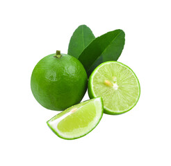 Limes with slices isolated transparent png