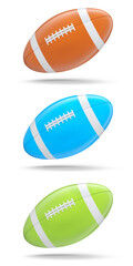 Obraz premium Set of American football balls isolated on white background