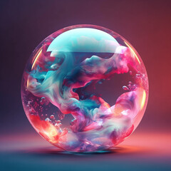 Colorful bubble aura sphere