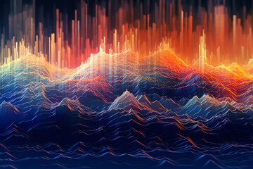 Wave lines, neural network digital puls