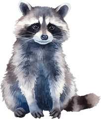 Raccoon Watercolor Illustration. Generative AI