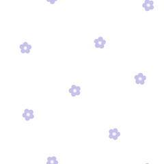 Seamless pattern with purple cherry blossom flowers and white background