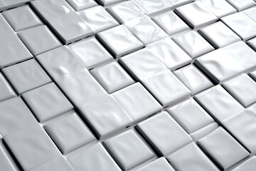 White brick wall seamless texture
 Generative AI