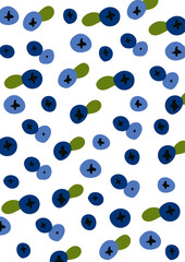 Blueberry on white background.Eps 10 vector.