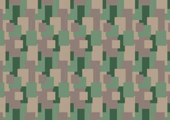 4色ブロックの迷彩風シームレスパターン背景_迷彩色