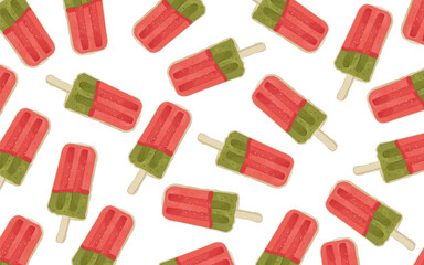 watermelon popsicles pattern background