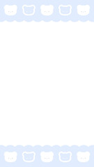 16:9しろくまちゃんのシンプルお顔フレーム★PNG