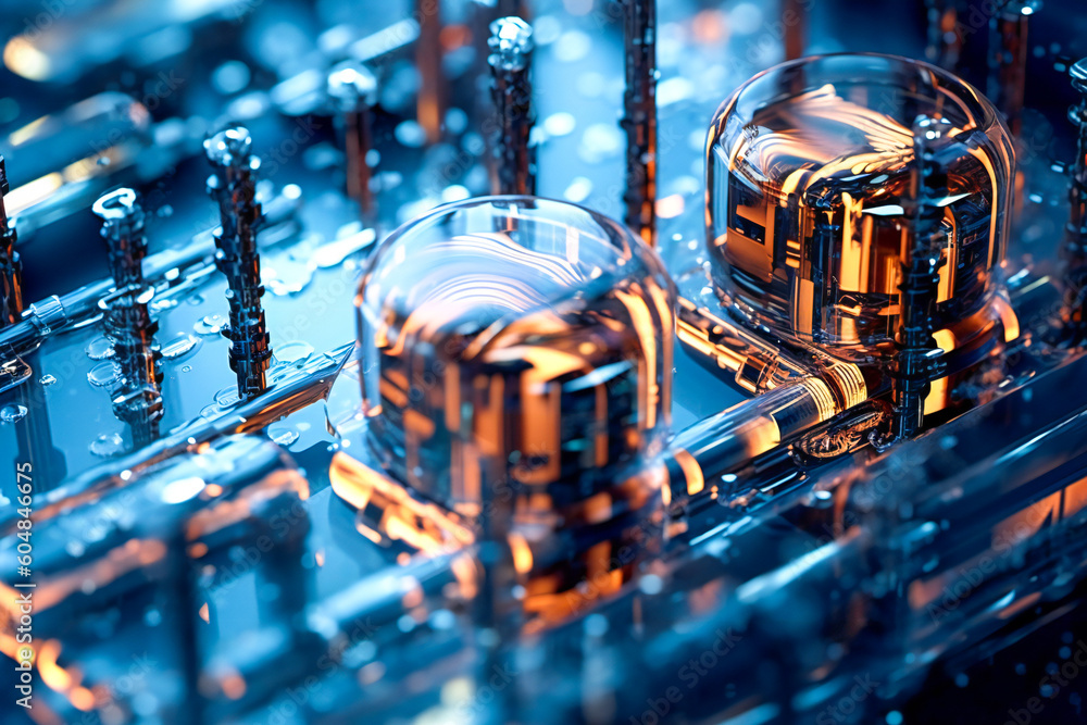 Poster generic abstract technology and engineering background illustration. created with generative ai tech