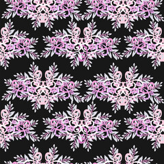 floral seamless pattern on a dark background
