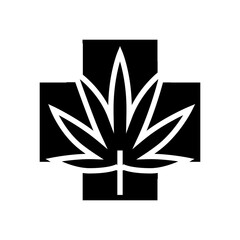 medicicne cannabis glyph icon vector. medicicne cannabis sign. isolated symbol illustration