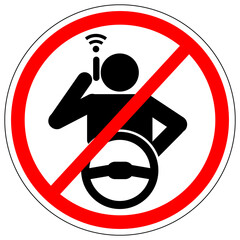 do not use the phone while driving the car, sign vector