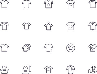 Collection of modern t-shirts outline icons. Set of modern illustrations for mobile apps, web sites, flyers, banners etc isolated on white background. Premium quality signs
