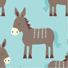 Fototapeta na wymiar cute simple donkey pattern, cartoon, minimal, decorate blankets, carpets, for kids, theme print design 