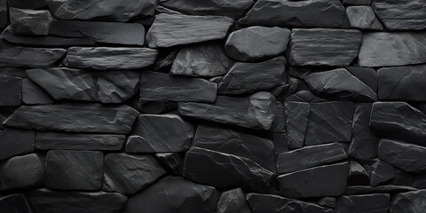 Dark grey slate stone texture, Generative AI