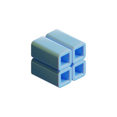 Cube 3D Render Design Element 01 B