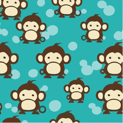 cute simple chimpanzee pattern, cartoon, minimal, decorate blankets, carpets, for kids, theme print design
