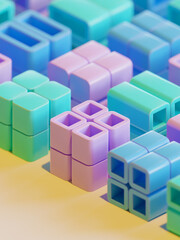 Cube Composition 3d Render Illustration Background 02