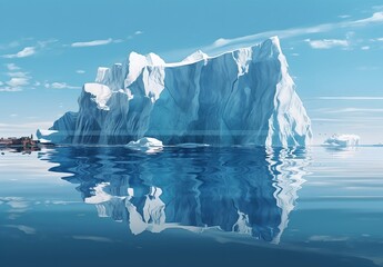 Fototapeta na wymiar Iceberg the water, generative ai