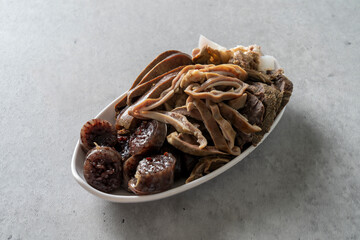 Fish cake, sundae, pork cutlet, tteokbokki, rice cake skewers