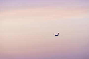 Fototapeta na wymiar 飛行機　夕方