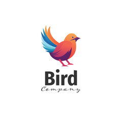 Fototapeta na wymiar Bird logo colorful gradient illustration template design