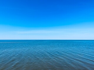 Blue sea horizon, seascape background