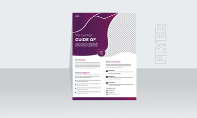 Corporate business cover and back page a4 flyer design template.
