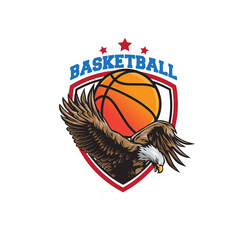 design logo eagle basketball vector illustration